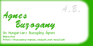 agnes buzogany business card